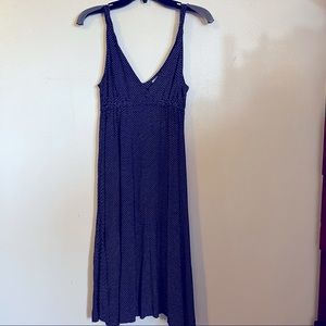GAP trappy knit sun dress M navy/white micro Polka dot, playful for summer